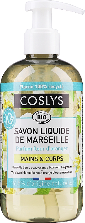 Flüssigseife Olivenöl und Orangenblüten - Coslys Body Care Marseille Soap Orange Blossom