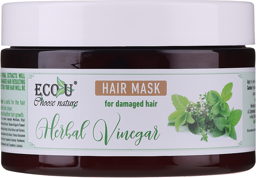 Haarmaske mit Kräuteressig für strapaziertes Haar - Eco U Hair Mask Herbal Vinegar For Damaged Hair — Bild N3