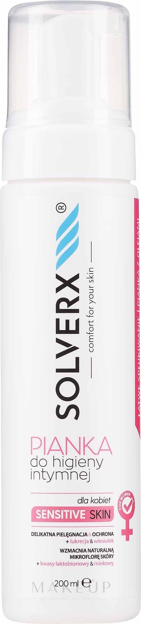 Intimpflegeschaum mit Lactobionsäure für empfindliche Haut - Solverx Sensitive Skin — Bild 200 ml