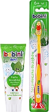 Düfte, Parfümerie und Kosmetik Mundpflegeset für Kinder - Bobini (Zahnbürste 6+ weich rot-gelb 1St. + Zahnpasta mit mildem Minzgeschmack 75 ml)