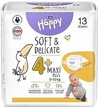 Düfte, Parfümerie und Kosmetik Babywindeln 9-15 kg Größe 4+ Maxi Plus 13 St. - Bella Baby Happy Soft & Delicate 