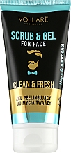 Gesichtsreinigungs-Peeling-Gel - Vollare Scrub & Gel For Facial Cleansing Men — Bild N1