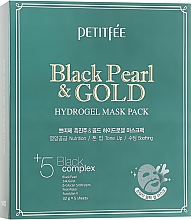 Feuchtigkeitsspendende Gesichtsmaske - Petitfee & Koelf Black Pearl & Gold Hydrogel Mask Pack — Bild N3