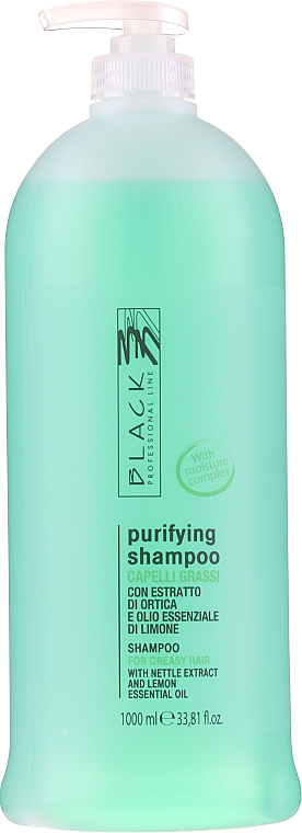 Seboregulierendes Shampoo mit Brennnessel und Zitronenöl für fettiges Haar - Black Professional Line Sebum-Balancing Shampoo