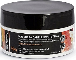 Düfte, Parfümerie und Kosmetik Schützende Haarmaske mit Papaya für empfindliche Kopfhaut und häufigen Gebrauch - Bio Happy Jungle Infusion Protective Hair Mask