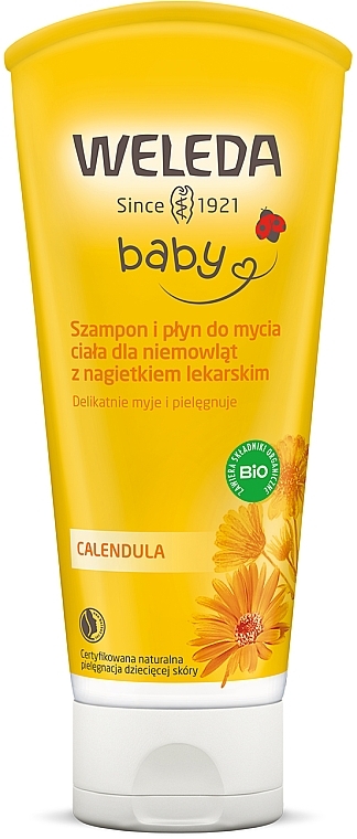 Shampoo und Duschgel mit Ringelblume für Babys und Kinder - Weleda Calendula Waschlotion & Shampoo — Bild N1
