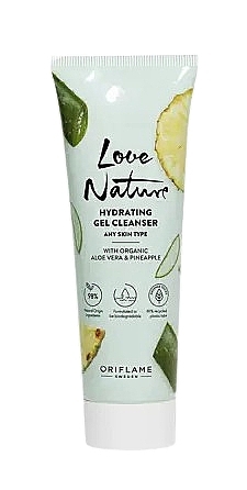 Feuchtigkeitsspendendes Waschgel mit Bio-Aloe Vera und Ananas - Oriflame Love Nature Hydrating Gel Cleanser — Bild N1