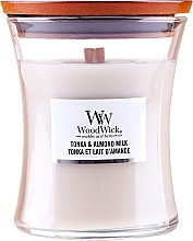 Düfte, Parfümerie und Kosmetik Duftkerze im Glas - Woodwick Hourglass Candle Tonka & Almond Milk