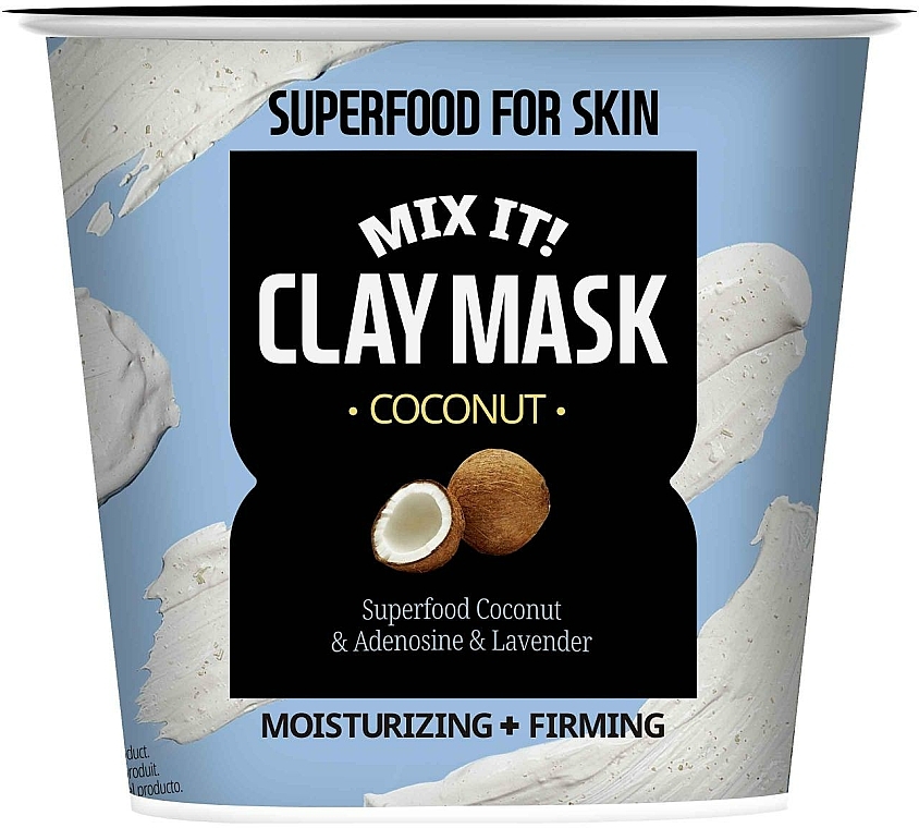 Feuchtigkeitsspendende Tonmaske mit Kokosextrakt - Superfood for Skin MIX IT! Clay Mask Coconut — Bild N1