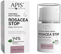 Düfte, Parfümerie und Kosmetik Beruhigende Gesichtscreme für die Nacht gegen Rosazea - APIS Professional Rosacea-Stop Redness Night Cream