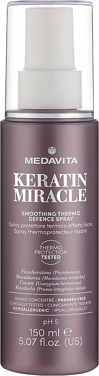 Glättendes Hitzeschutz-Haarspray - Medavita Keratin Miracle Smoothing Thermo Defence Spray — Bild N1