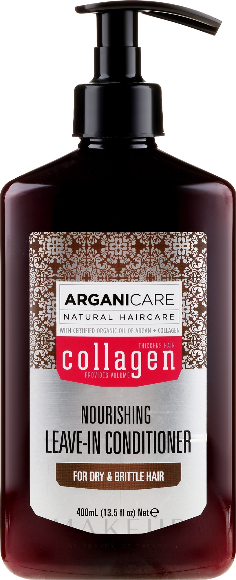 Pflegende Haarspülung mit Kollagen für trockenes und brüchiges Haar - Arganicare Collagen Nourishing Leave-In Conditioner — Bild 400 ml