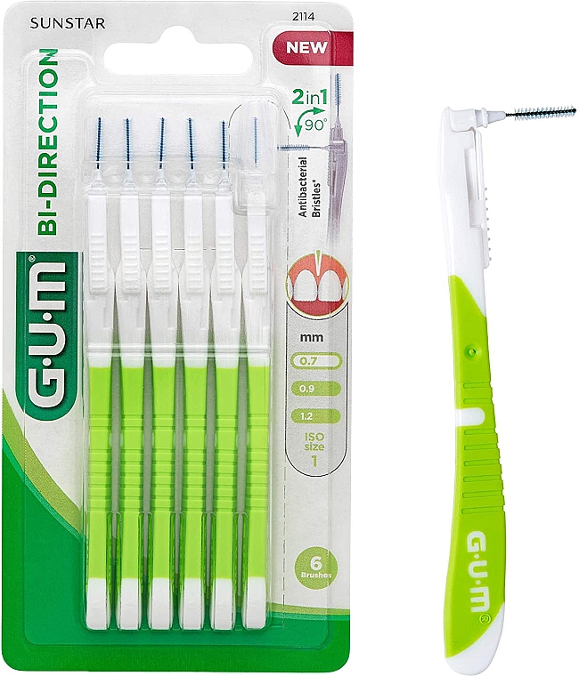 Interdentalbürsten 0.7 mm hellgrün - G.U.M Bi Direction — Bild N1