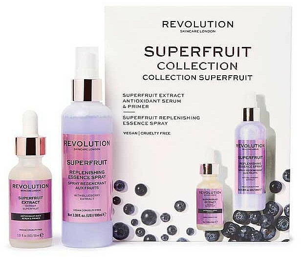Gesichtspflegeset - Revolution Skincare Superfruit Serum&Spritz Set (Gesichtsspray 100ml + Gesichtsserum30ml) — Bild N1