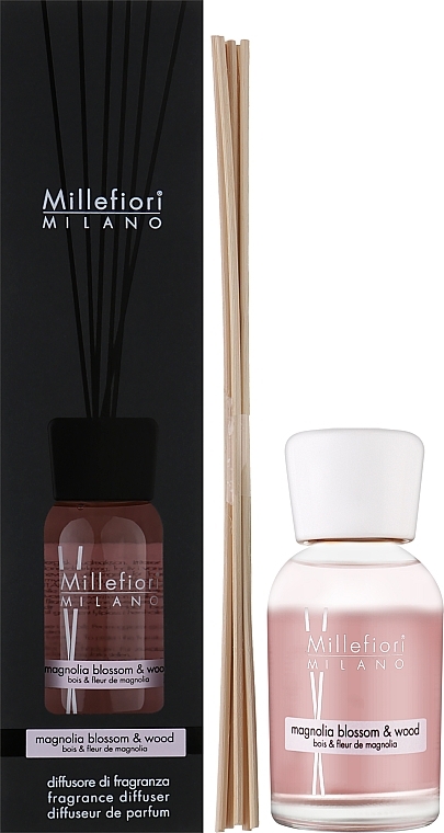 Raumerfrischer Magnolia Blossom & Wood - Millefiori Milano Natural Magnolia Blossom & Wood Reed Diffuser — Bild N1