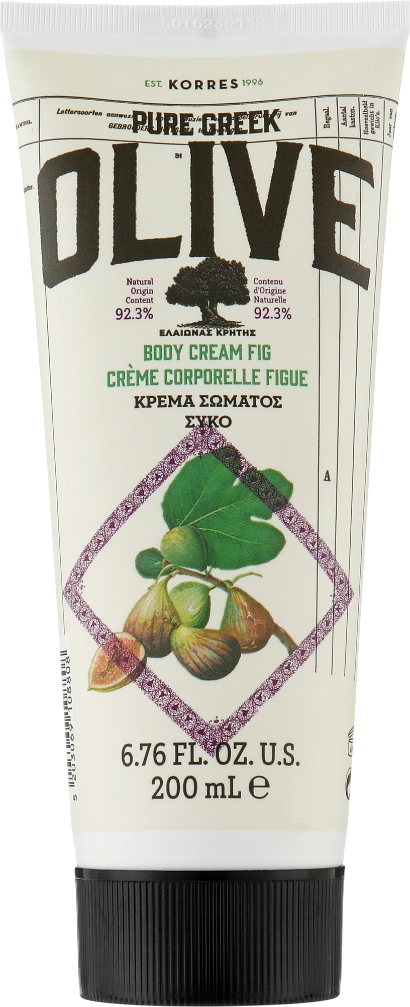 Körpercreme Feige - Korres Pure Greek Olive Body Cream Fig — Bild 200 ml