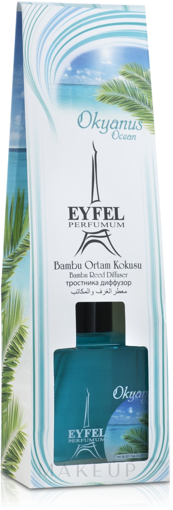 Raumerfrischer Ocean - Eyfel Perfume Ocean Reed Diffuser  — Bild 120 ml
