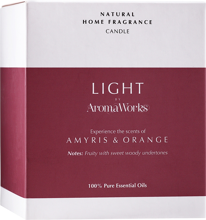 Soja-Duftkerze im Glas mit Amyris- und Orangenduft - AromaWorks Light Range Amyris & Orange Candle — Bild N5