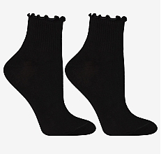 Damensocken mit Rüschen, schwarz - Moraj — Bild N1