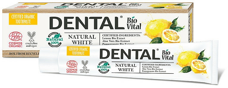 Aufhellende Zahnpasta mit Zitroneextrakt - Dental Bio Vital Natural White Toothpaste
