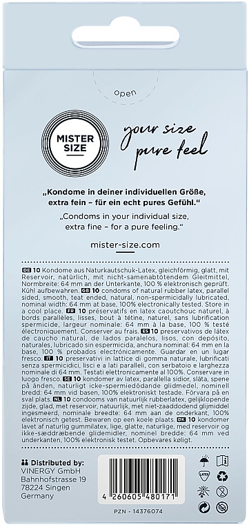 Kondome aus Latex Größe 64 10 St. - Mister Size Extra Fine Condoms — Bild N3