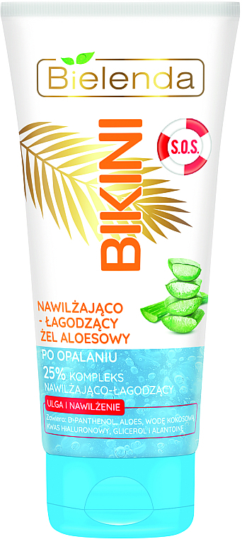 Feuchtigkeitsspendendes und beruhigendes Körpergel nach dem Sonnenbad mit Aloe Vera, Kokoswasser und Hyaluronsäure - Bielenda Bikini S.O.S Gel — Bild N1