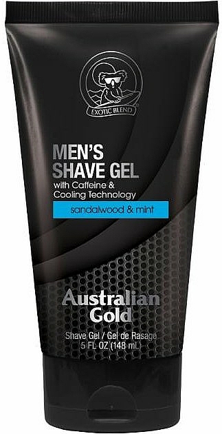 Kühlendes Rasiergel mit Koffein und Sandelholz- und Minzduft - Australian Gold Mens Shave Gel — Bild N1