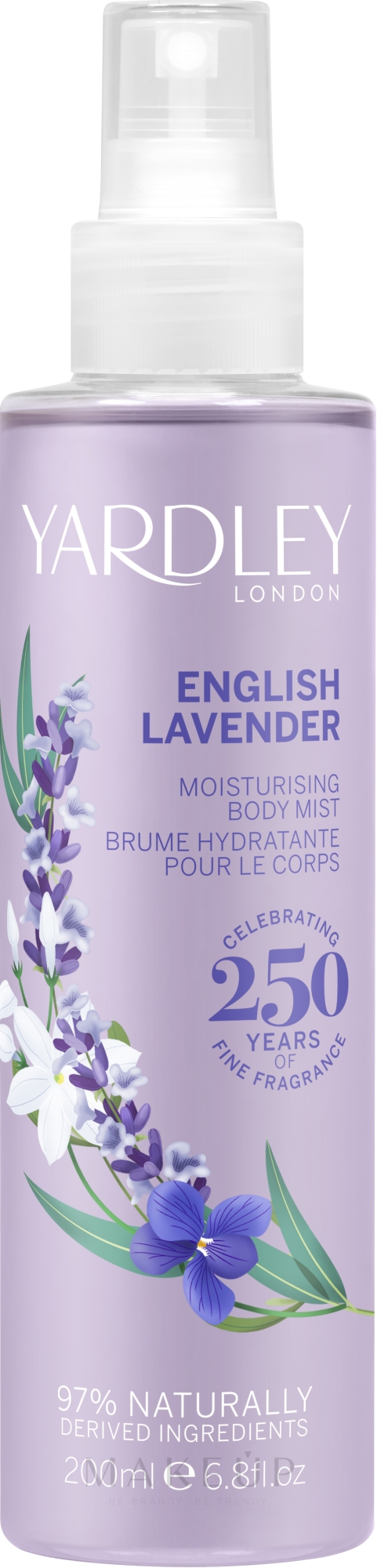 Yardley English Lavender Moisturising Fragrance Body - Feuchtigkeitsspendender und parfümierter Körpernebel  — Bild 200 ml