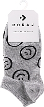 Kurze Damensocken mit Smiley grau  - Moraj — Bild N1