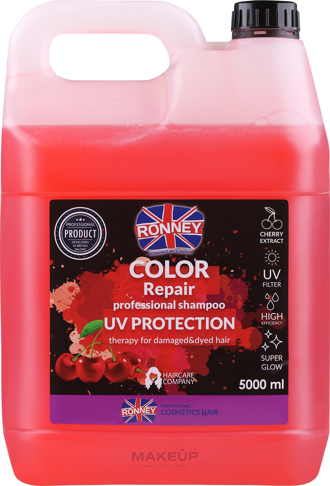 Farbschützendes Shampoo mit Kirschduft - Ronney Professional Shampoo Color Protect Cherry Fragrance — Bild 5000 ml