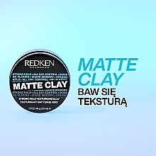 Modellierende Paste starke Fixierung - Redken Rough Clay Matte Texturizer 20 — Bild N2