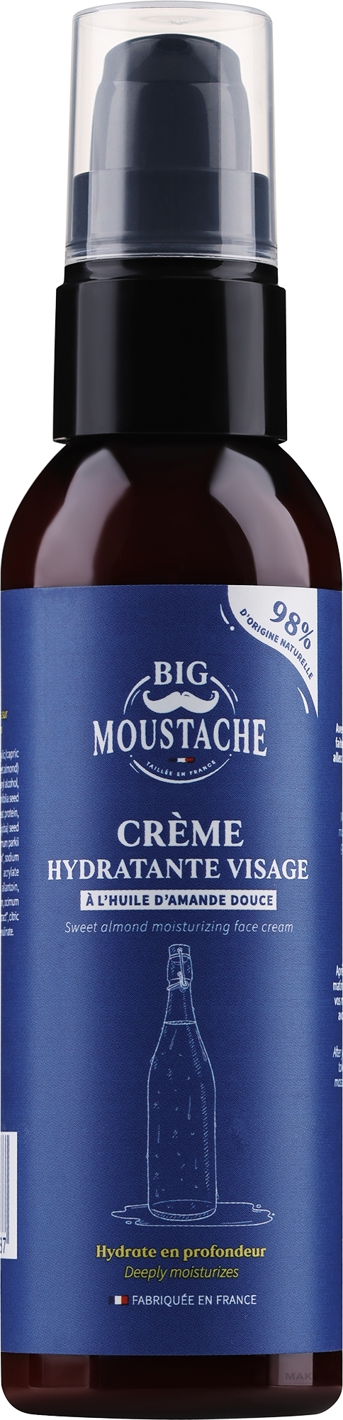 Feuchtigkeitsspendende Creme für Gesicht und Bart - Big Moustache Sweet Almond Moisturizing Face Cream  — Bild 75 ml