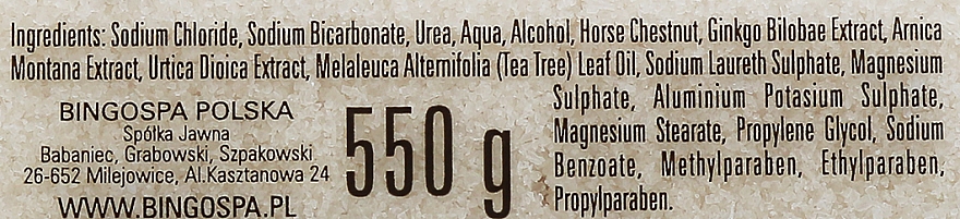 Fußbadesalz mit Rosskastanienextrakt und Teebaumöl - BingoSpa Sea Salt — Bild N2