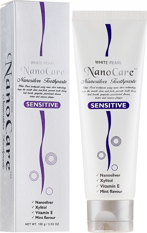 Zahnpasta mit kolloidem Silber für empfindliche Zähne - VitalCare White Pearl NanoCare Silver Sensitive Toothpaste — Bild N1