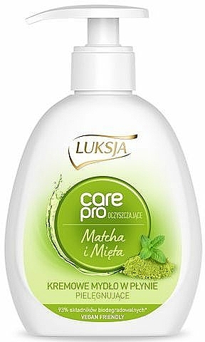 Feuchtigkeitsspendende cremige Flüssigseife mit Matcha und Minze - Luksja Care Pro Matcha and Mint Liquid Soap — Bild N1