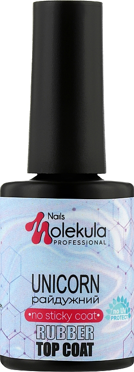 Schillernder Decklack ohne Klebeschicht - Nails Molekula Top Coat Rubber Unicorn — Bild N1