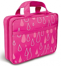 Düfte, Parfümerie und Kosmetik Faltbare Kosmetiktasche mit Henkel 4945 rosa mit Tröpfchen - Donegal Cosmetic Bag
