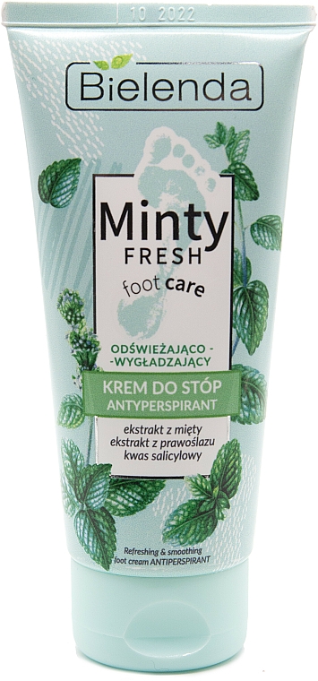 Erfrischende und glättende Fußcreme Antitranspirant - Bielenda Minty Fresh Foot Care Antiperspirant Refreshing & Smoothing Cream — Bild N1