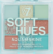 Düfte, Parfümerie und Kosmetik Lidschattenpalette - W7 Soft Hues Aquamarine Pressed Pigment Palette