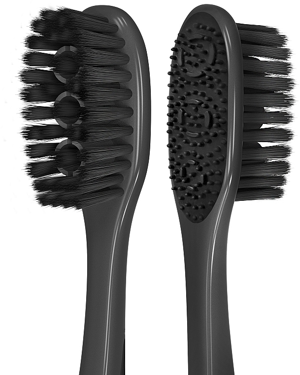 Zahnbürste mit Aktivkohle mittel 360° Charcoal schwarz-grün - Colgate 360 Charcoal Infused Toothbrush Medium Bristles — Bild N4