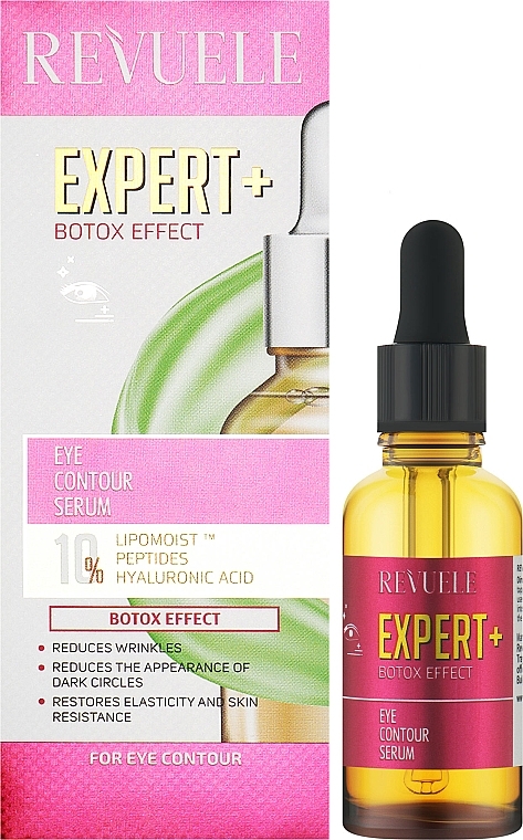 Augenkonturserum mit Botox-Effekt - Revuele Expert Eye Contour Serum Peptides Hyaluronic Wrinkle Dark Circles — Bild N2