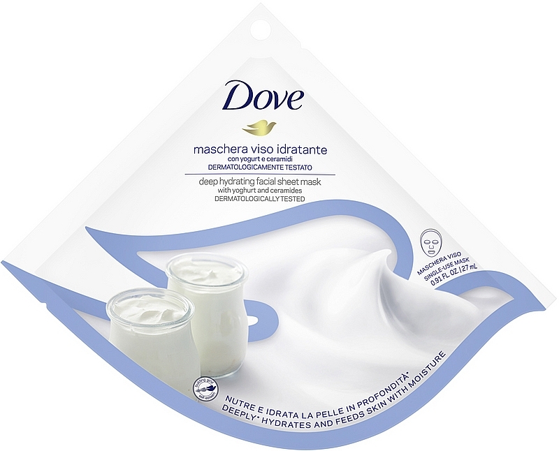 GESCHENK! Feuchtigkeitsspendende Tuchmaske für trockene Haut - Dove Deep Hydrating Facial Sheet Mask — Bild N1