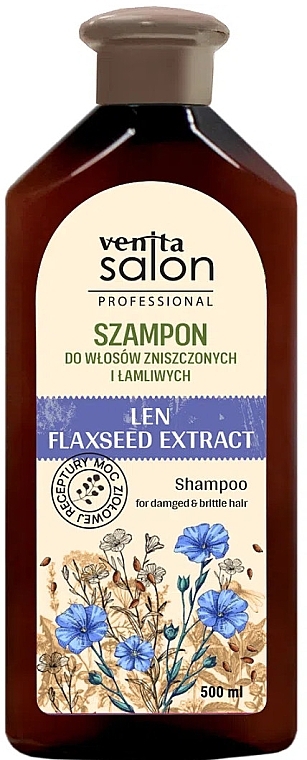 Shampoo für geschädigtes Haar - Venita Salon Professional Len Extract — Bild N1