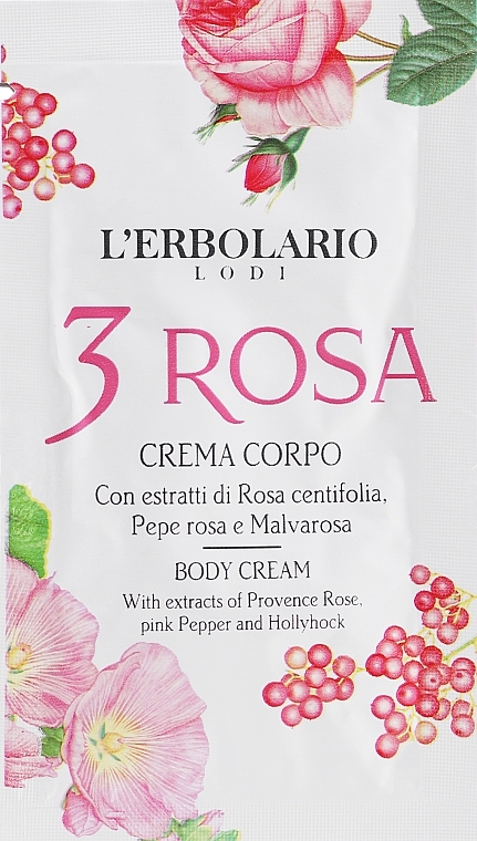 Körpercreme - L'Erbolario Lodi 3 Rosa Body Cream (Probe)  — Bild N1