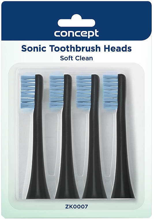 Ersatz-Zahnbürstenkopf für Schallzahnbürste schwarz - Concept Sonic Toothbrush Heads Soft Clean ZK0007 — Bild N1