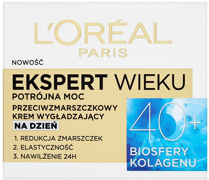 Feuchtigkeitsspendende und glättende Anti-Falten Tagescreme 40+ - L'Oreal Paris Triple Active Day — Bild N1