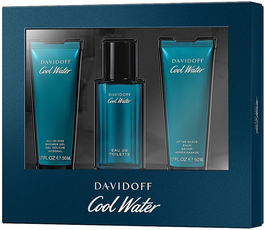 Davidoff Cool Water - Duftset (Eau de Toilette 40ml + Duschgel 50ml + After Shave Balsam 50ml)  — Bild N1