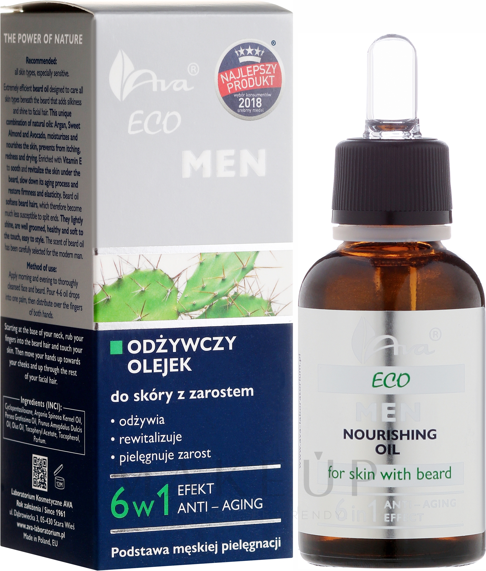 6in1 Anti-Aging Bartöl - Ava Laboratorium Eco Men Oil — Bild 30 ml
