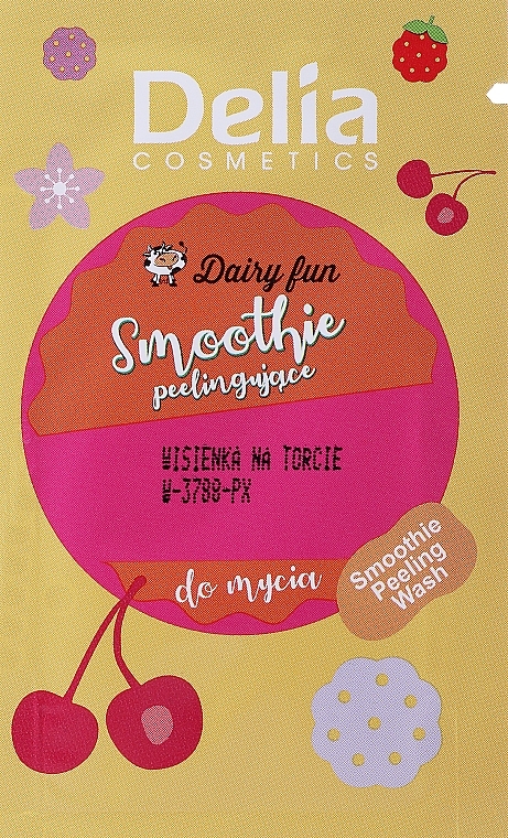 Peeling-Smoothie für die Körperwäsche Kirsche - Delia Cosmetics Dairy Fun Peeling Smoothie Body Wash (Probe)  — Bild N1