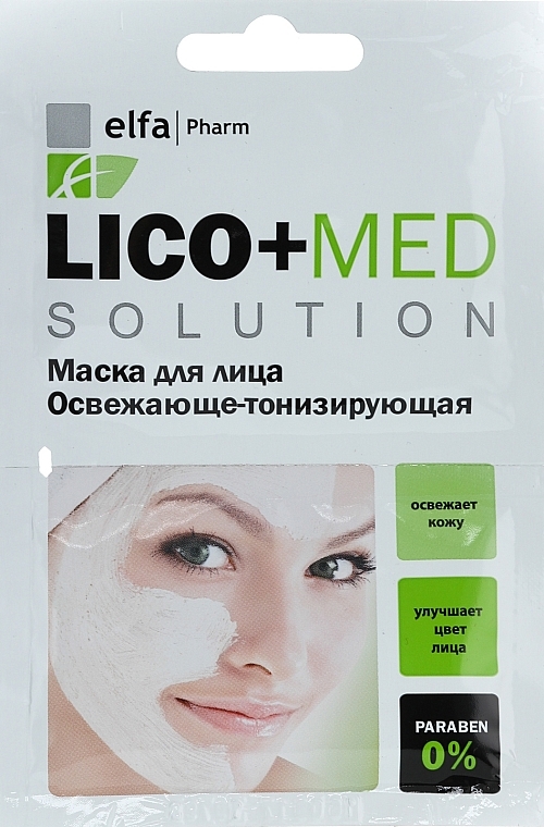 Erfrischende und tonisierende Gesichtsmaske - Elfa Pharm Lico+Med Solution